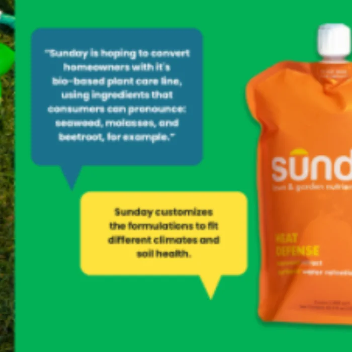 Sunday Lawn Care inspiration carousel — product and quote slide