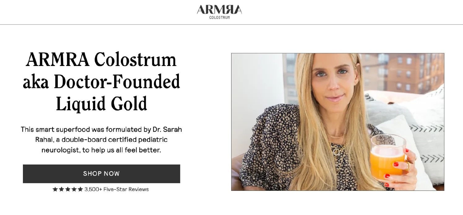 Armra welcome-kit landing page inspiration reference