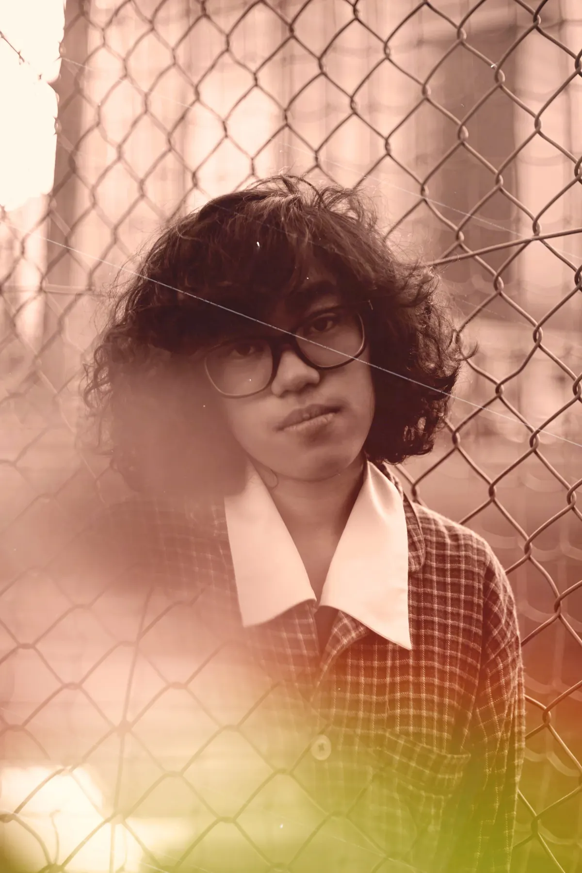 Anna, at the fence