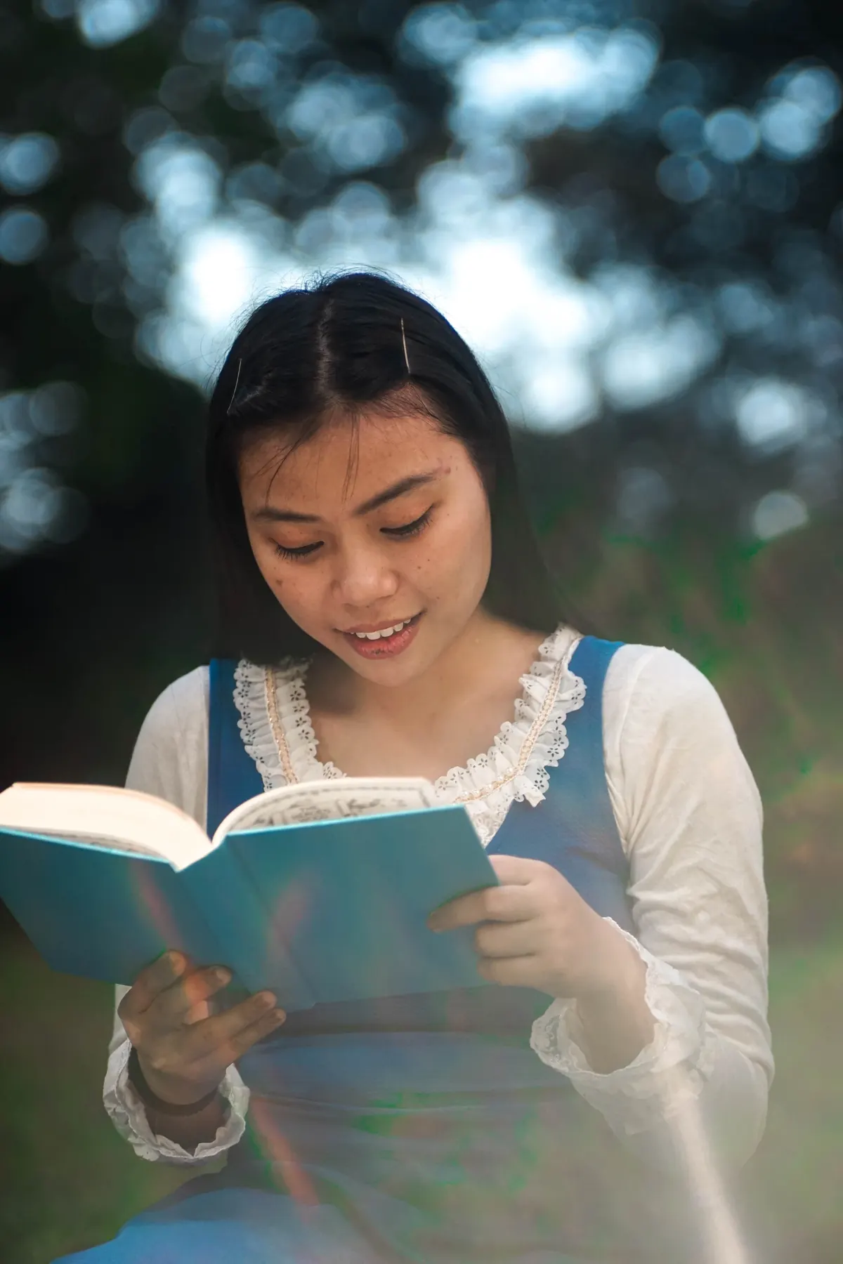 Friend, with a book